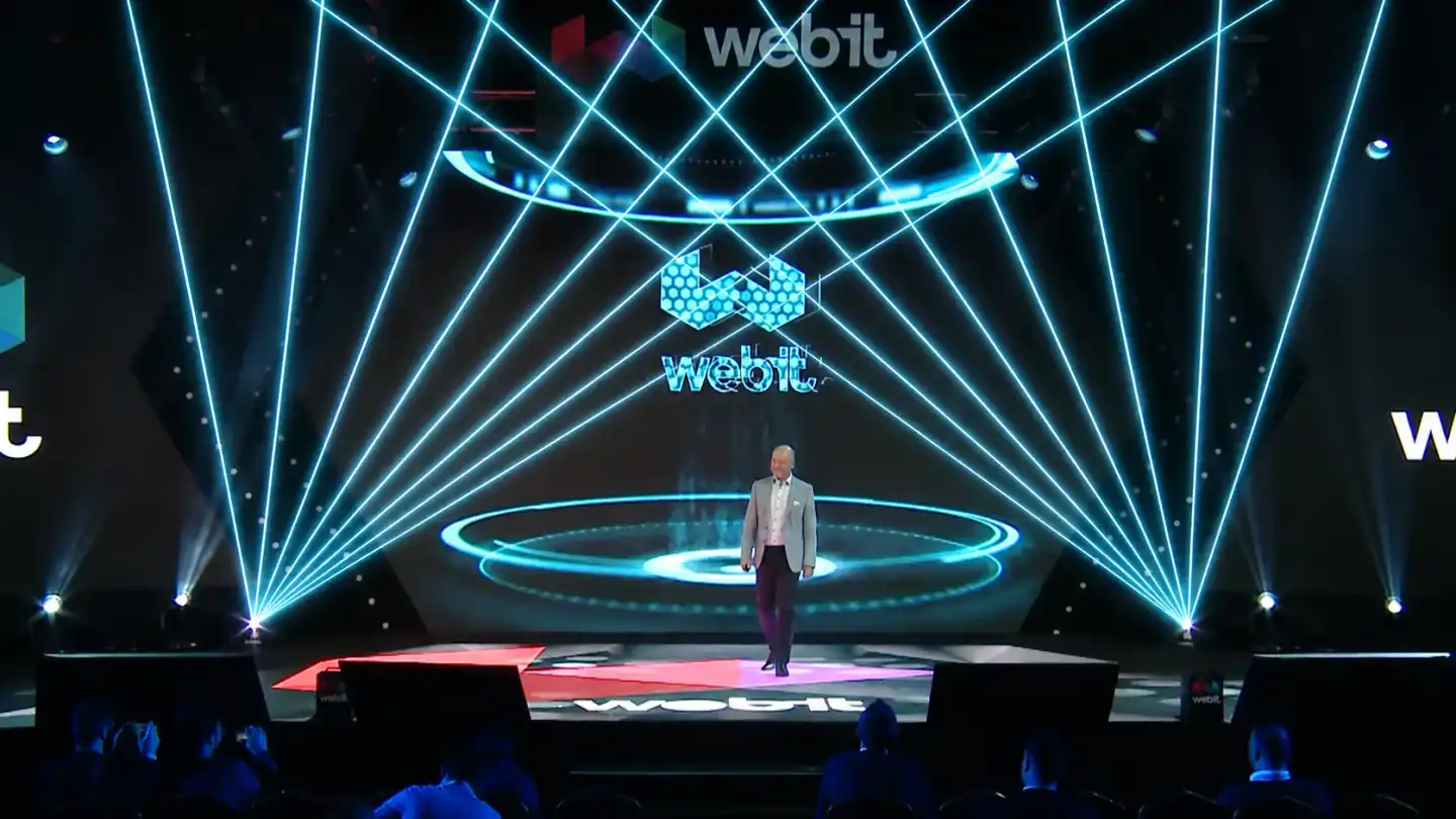 Лазерно шоу на Webit в зала „Джон Атанасов", София