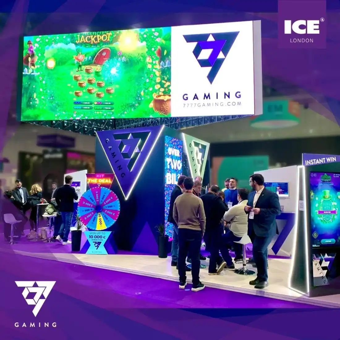 LED screen on the 7777 Gaming stand at ICE London