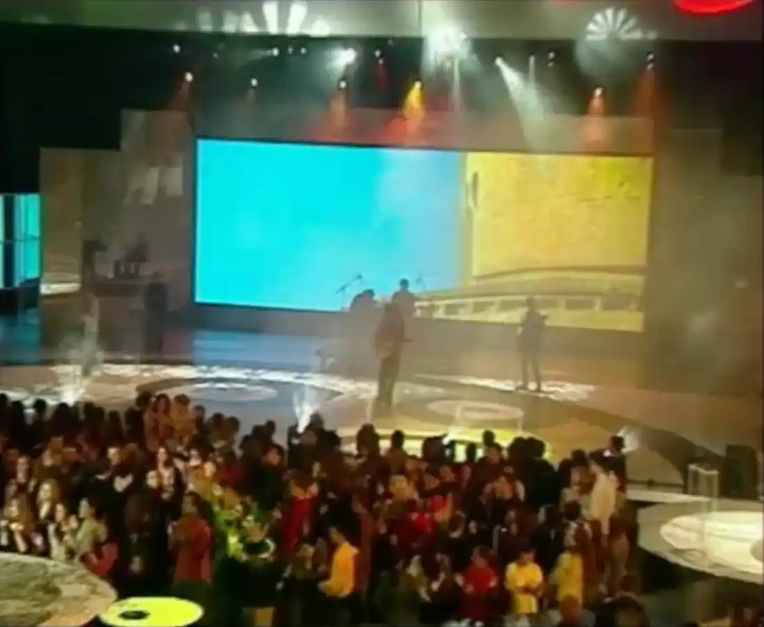 The stage of the BG Radio Annual Music Awards in Hall 1 of the NDK with an LED screen, archive photo