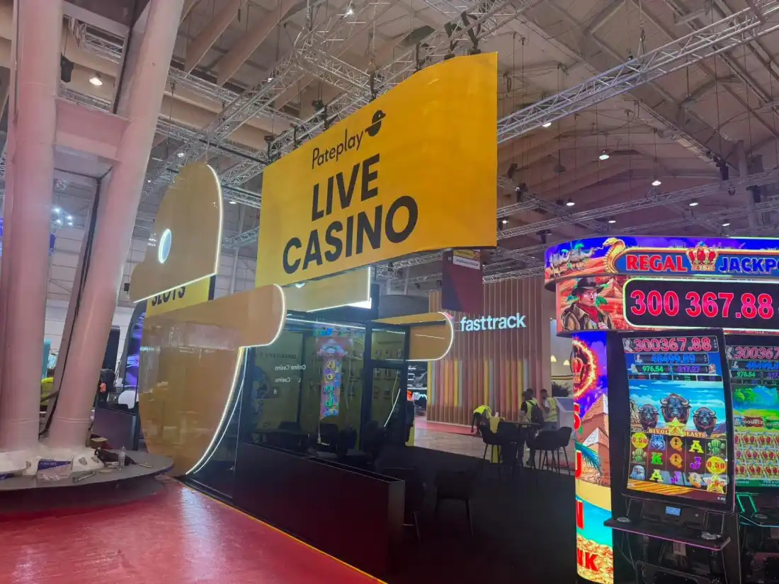 LED screen on a gaming casino stand