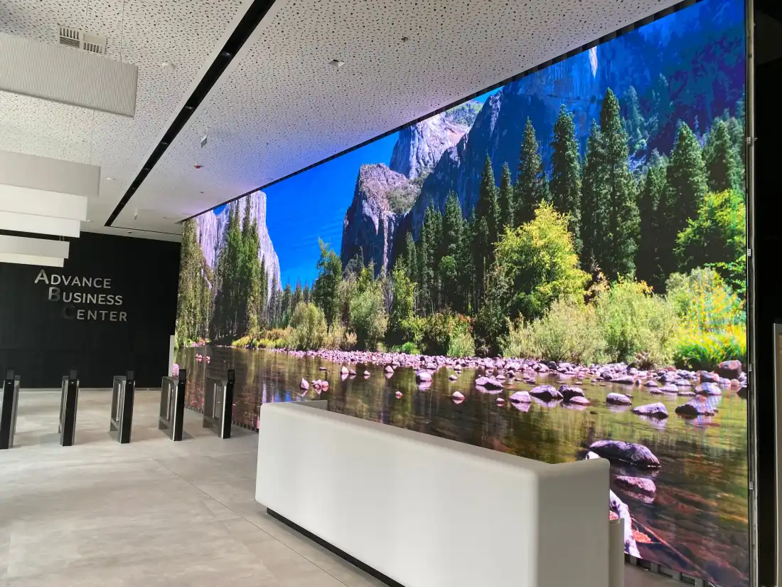 P3 LED wall in the lobby of Advance Business Center