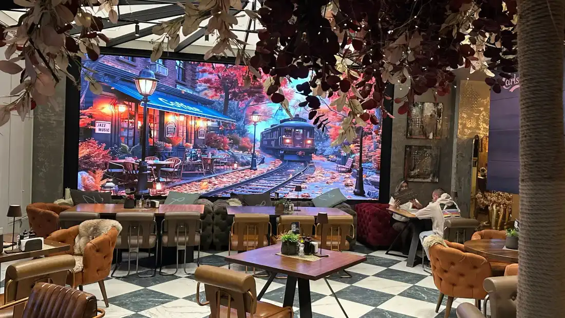 LED wall in the Constantinoff restaurant